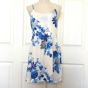 Farm Rio Floral Blue and White Minu Dress